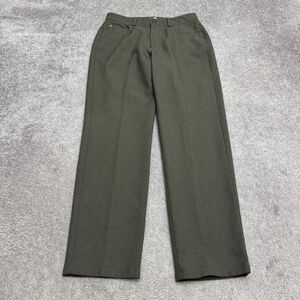 Vintage DKNY Classic Petite Dress Pants Womens 10P Green Straight Leg Trousers